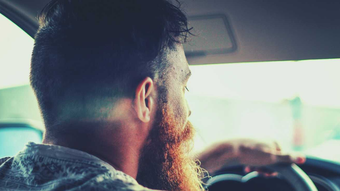 Bearded Man Driving