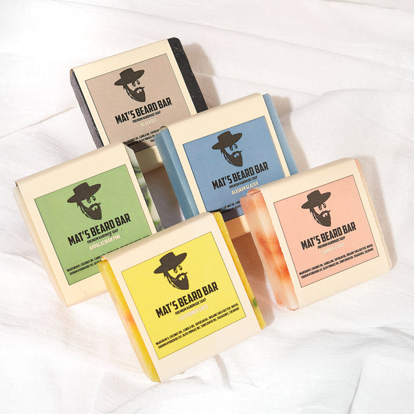 Full Set of 5 Mat's Premium Handmade Bar Soaps - Soap for Men.